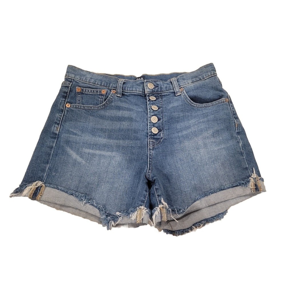 Gap Womens High Rise 4" Distressed Denim Shorts Size 4/27R (Measure 30"X 4")